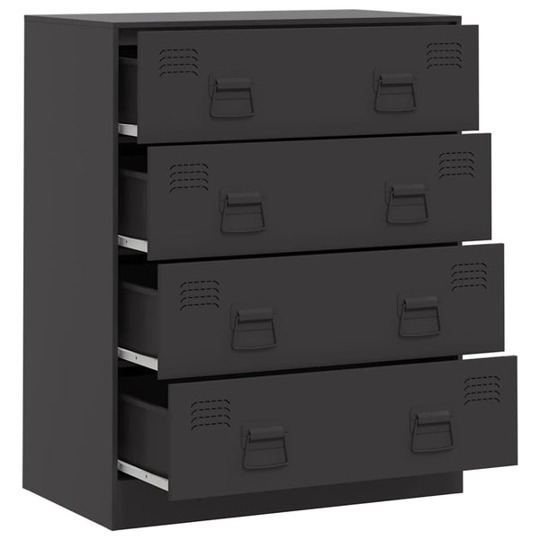 Schwarzes Stahl Sideboard 67x39x83 cm