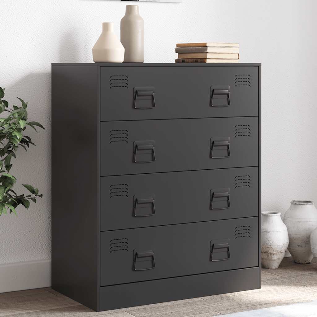 Schwarzes Stahl Sideboard 67x39x83 cm