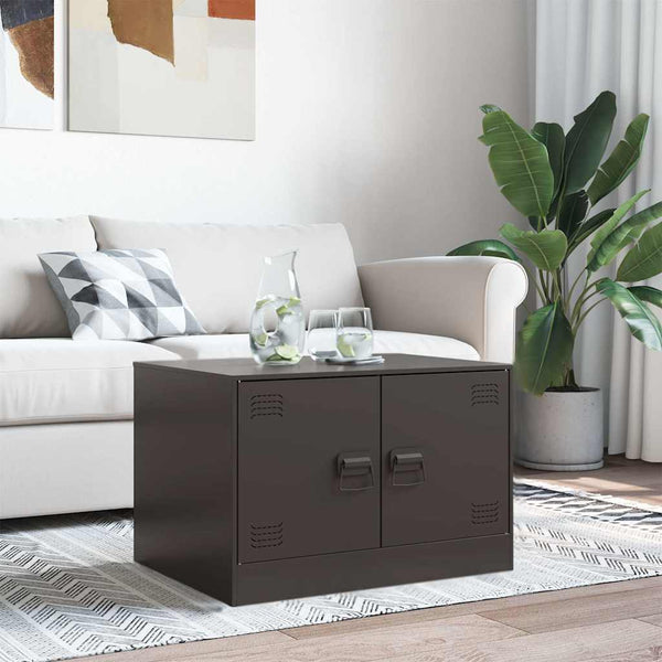 Schwarzer Couchtisch Stahl 67x50x44 cm