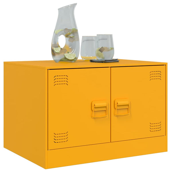 Senfgelber Couchtisch Stahl 67x50 cm