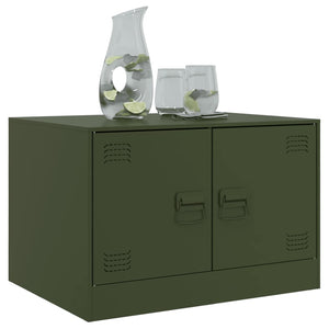 Olivgrüner Couchtisch 67x50 cm Stahl