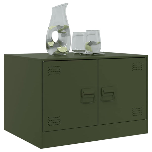 Olivgrüner Couchtisch 67x50 cm Stahl