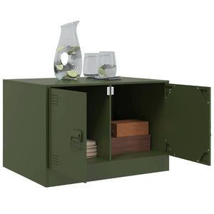 Olivgrüner Couchtisch 67x50 cm Stahl