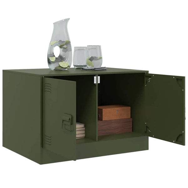 Olivgrüner Couchtisch 67x50 cm Stahl