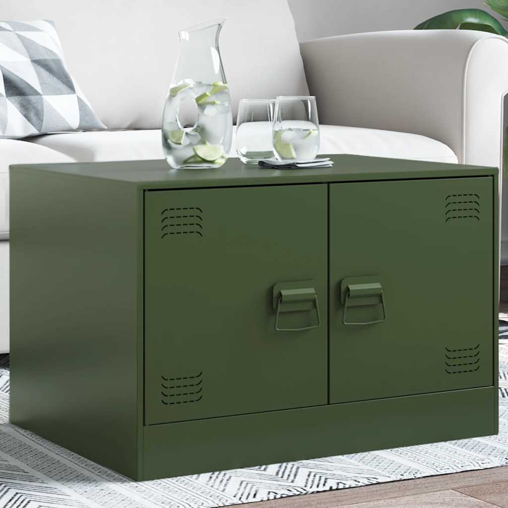 Olivgrüner Couchtisch 67x50 cm Stahl