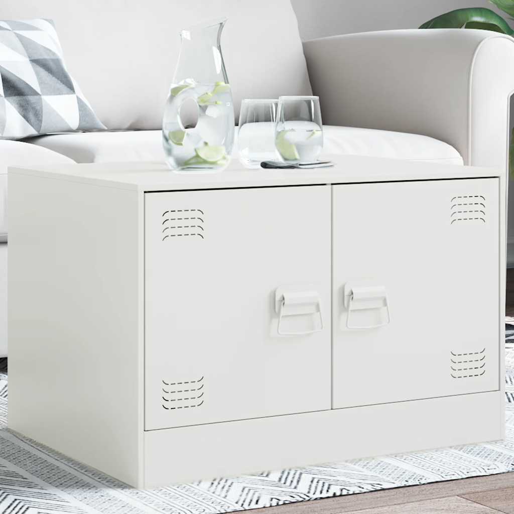 Weißer Couchtisch 67x50 cm Stahl