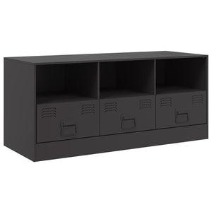Schwarzer TV-Schrank aus Stahl, 99 cm