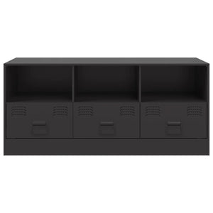 Schwarzer TV-Schrank aus Stahl, 99 cm