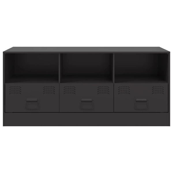 Schwarzer TV-Schrank aus Stahl, 99 cm