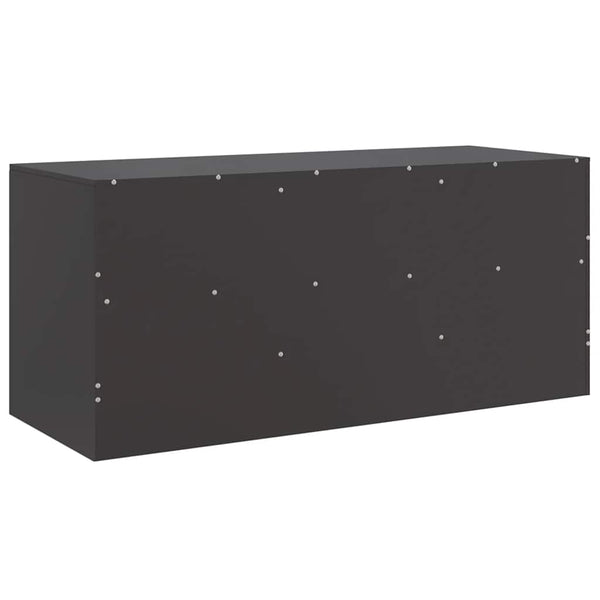 Schwarzer TV-Schrank aus Stahl, 99 cm