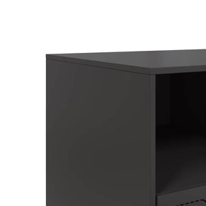 Schwarzer TV-Schrank aus Stahl, 99 cm