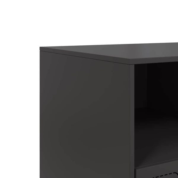 Schwarzer TV-Schrank aus Stahl, 99 cm