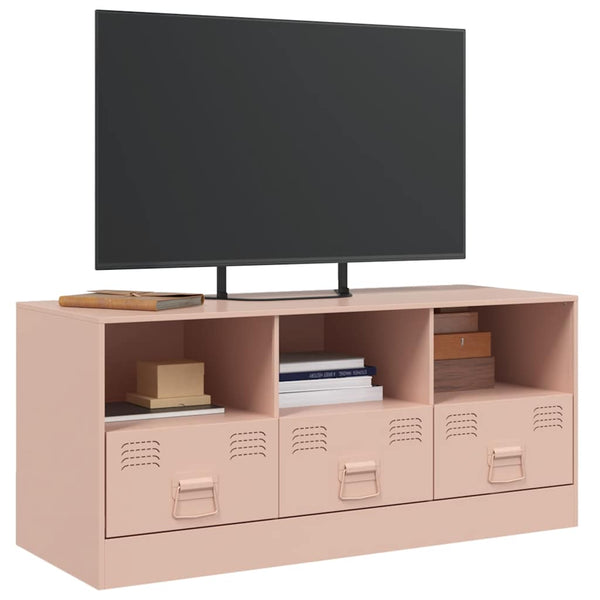 Rosa TV-Schrank aus Stahl, 99 cm