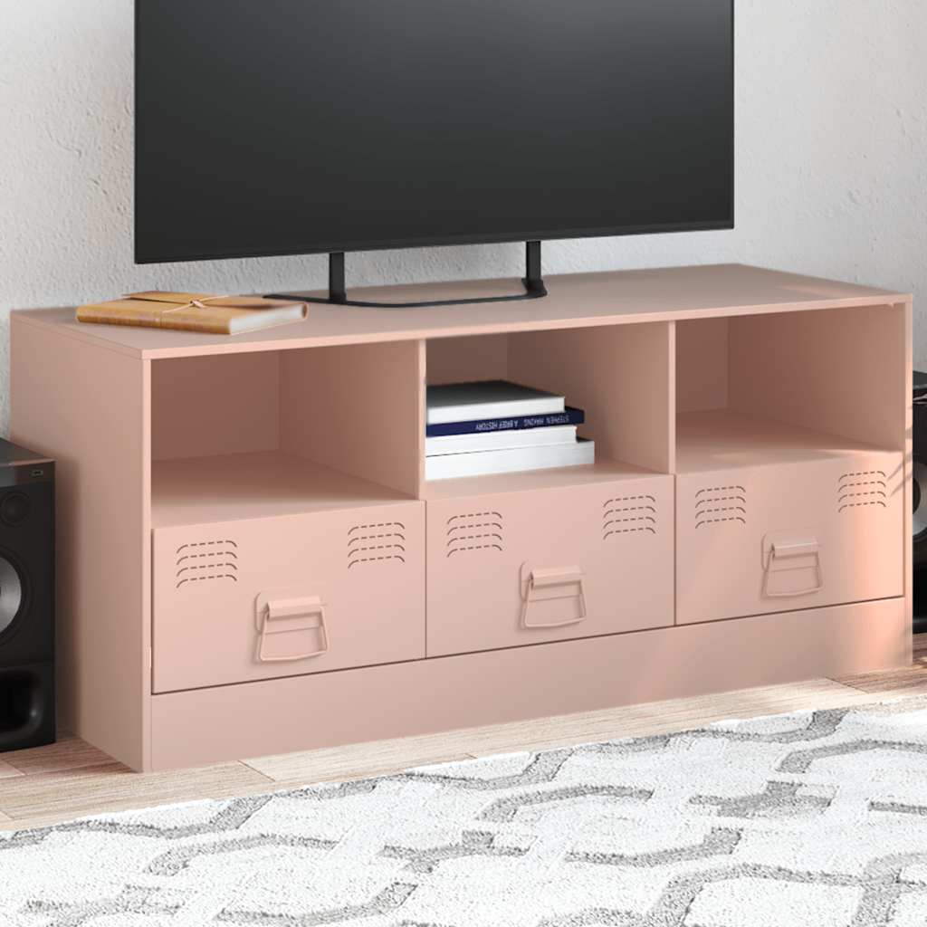 Rosa TV-Schrank aus Stahl, 99 cm