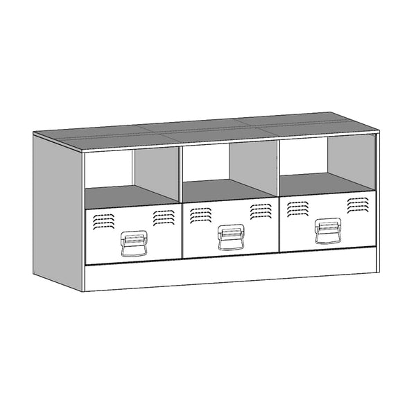 Anthrazit TV-Schrank aus Stahl, 99 cm