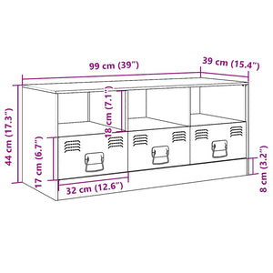 TV-Schrank Olivgrün Stahl 99cm