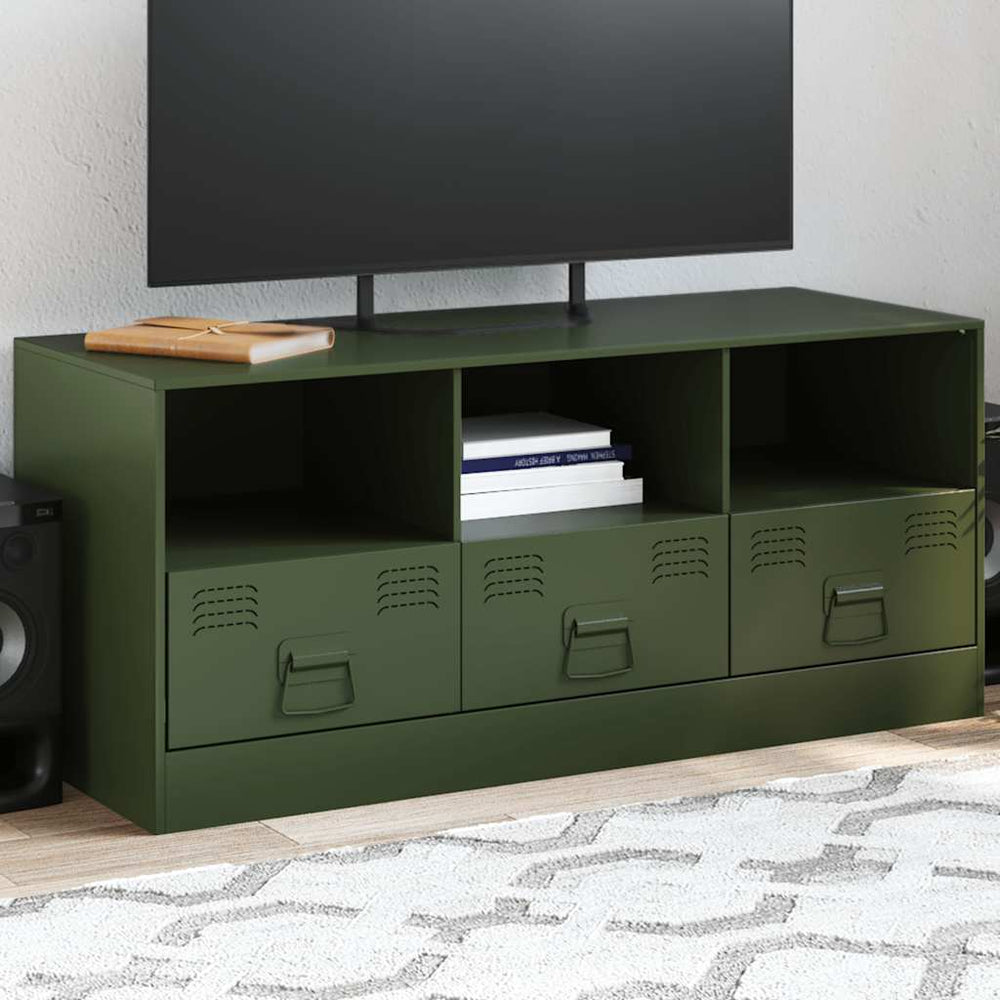 TV-Schrank Olivgrün Stahl 99cm