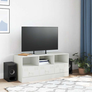 Weißer TV-Schrank aus Stahl, 99 cm