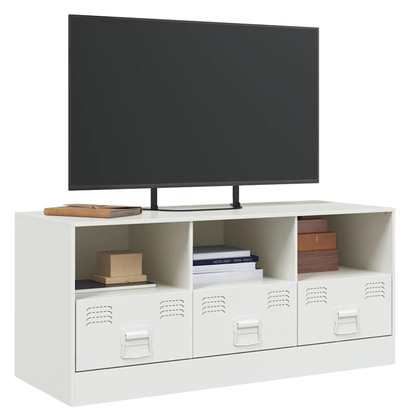 Weißer TV-Schrank aus Stahl, 99 cm