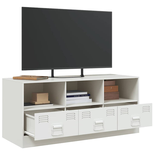 Weißer TV-Schrank aus Stahl, 99 cm