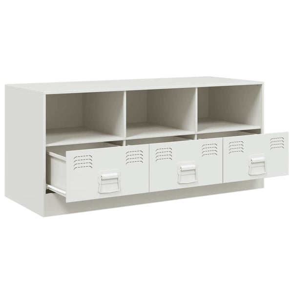 Weißer TV-Schrank aus Stahl, 99 cm