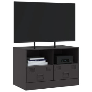 Schwarzer TV-Schrank aus Stahl, 67 cm