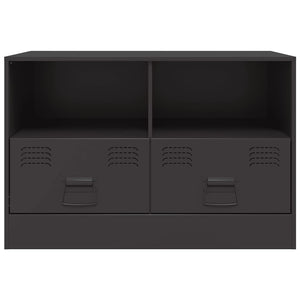 Schwarzer TV-Schrank aus Stahl, 67 cm