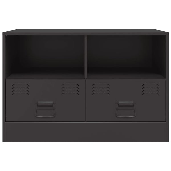 Schwarzer TV-Schrank aus Stahl, 67 cm