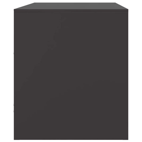 Schwarzer TV-Schrank aus Stahl, 67 cm