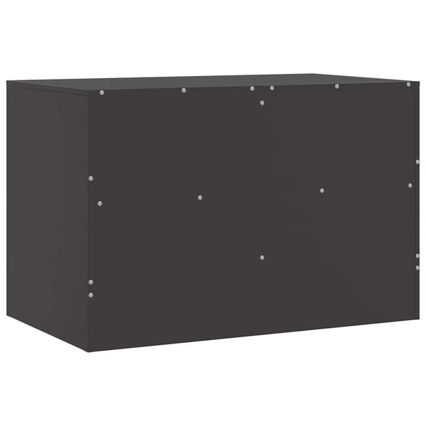 Schwarzer TV-Schrank aus Stahl, 67 cm