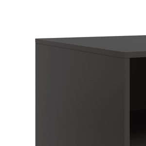 Schwarzer TV-Schrank aus Stahl, 67 cm