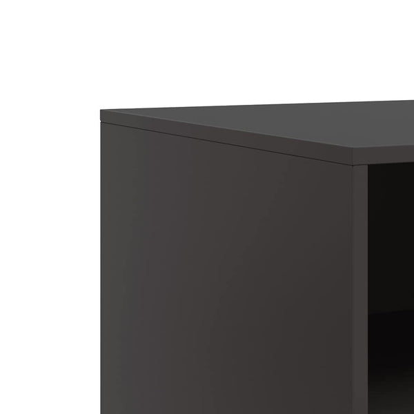 Schwarzer TV-Schrank aus Stahl, 67 cm