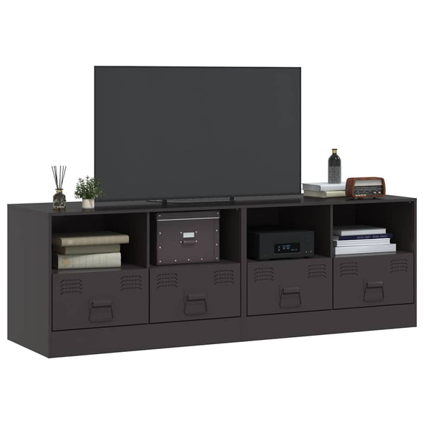 TV-Schränke Schwarz Stahl 67x39x44cm, 2er-Set