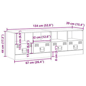TV-Schränke Schwarz Stahl 67x39x44cm, 2er-Set