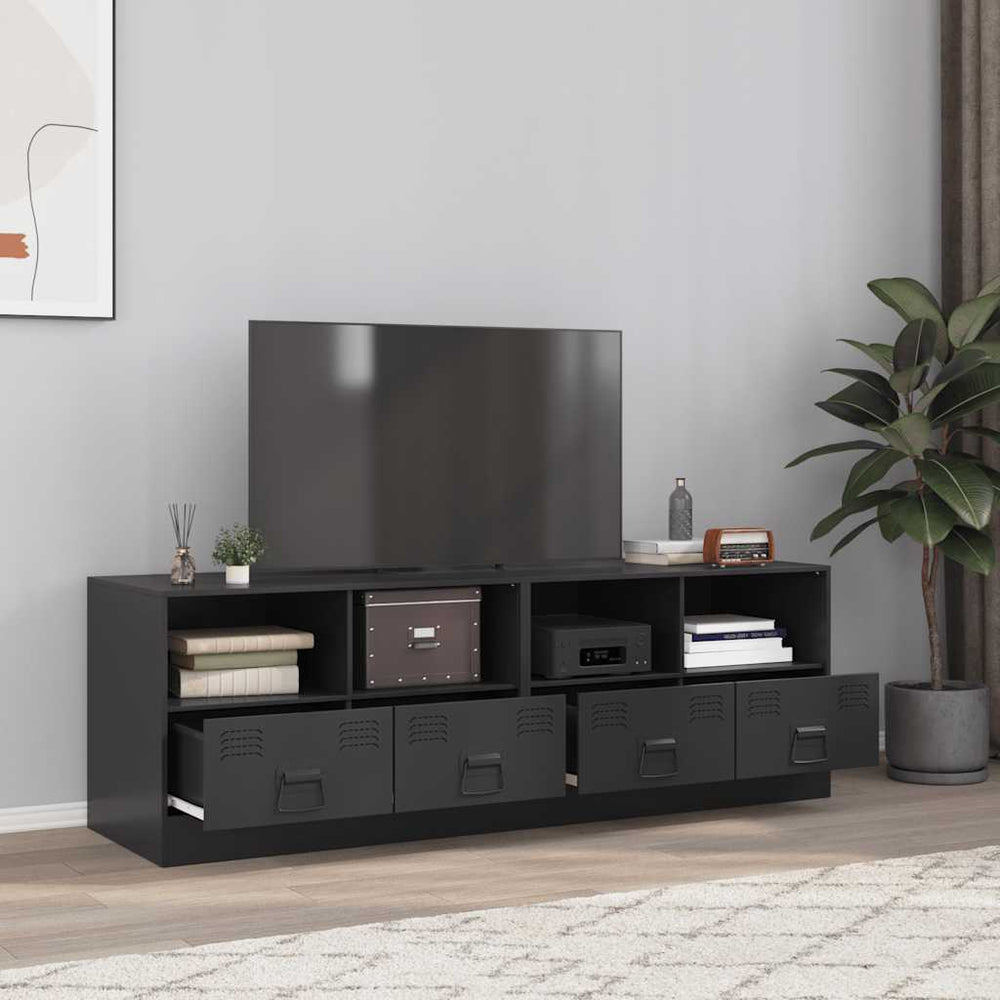 TV-Schränke Schwarz Stahl 67x39x44cm, 2er-Set