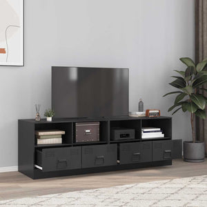 TV-Schränke Schwarz Stahl 67x39x44cm, 2er-Set
