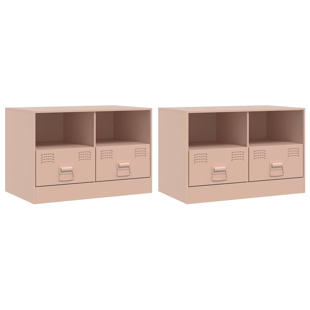 Rosa TV-Schränke, 2er Set, 67 cm