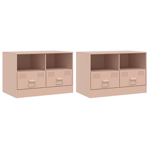 Rosa TV-Schränke, 2er Set, 67 cm