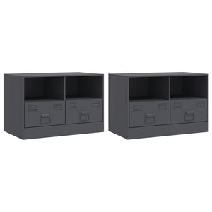 TV-Schränke Anthrazit Stahl 67x39x44cm, 2er-Set