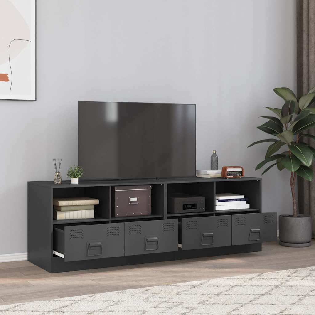 TV-Schränke Anthrazit Stahl 67x39x44cm, 2er-Set