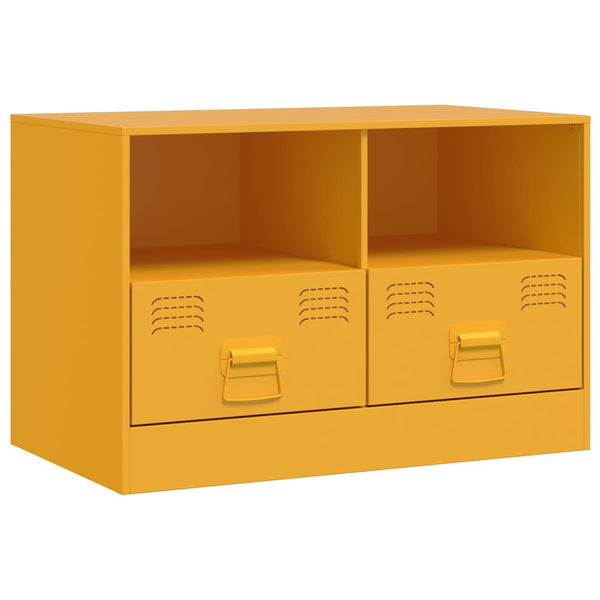 Senfgelber TV-Schrank aus Stahl, 67 cm
