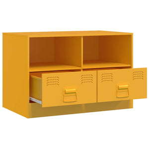 Senfgelber TV-Schrank aus Stahl, 67 cm