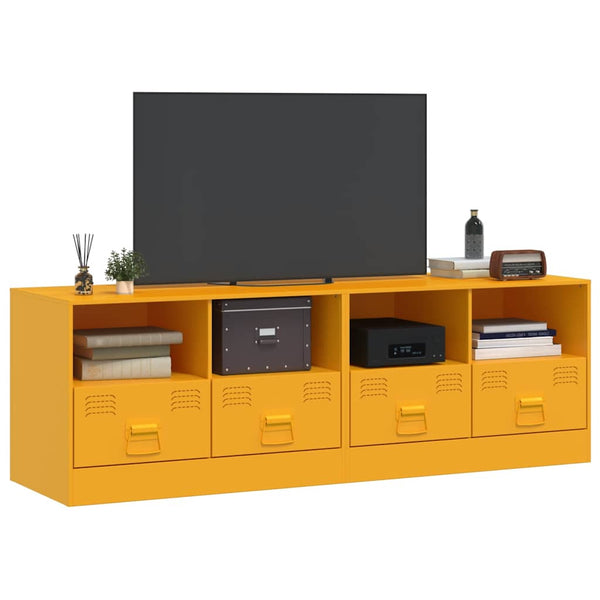 Senfgelbe TV-Schränke, 2er Set