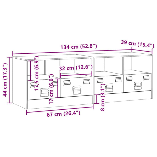Senfgelbe TV-Schränke, 2er Set