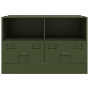 Olivgrüner TV-Schrank aus Stahl, 67 cm