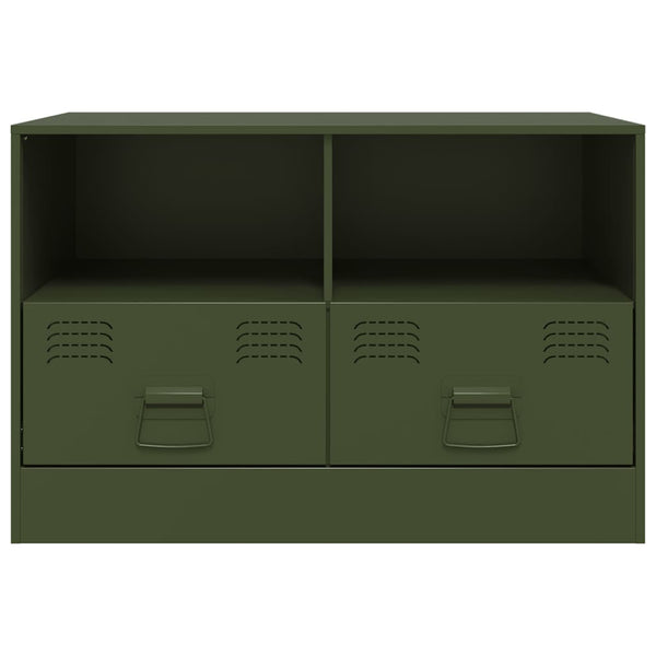 Olivgrüner TV-Schrank aus Stahl, 67 cm