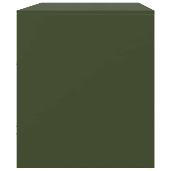 Olivgrüner TV-Schrank aus Stahl, 67 cm