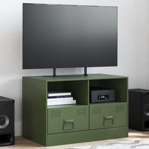 Olivgrüner TV-Schrank aus Stahl, 67 cm