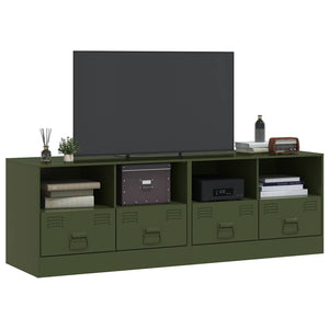 TV-Schränke Olivgrün Stahl 67x39x44cm, 2er-Set