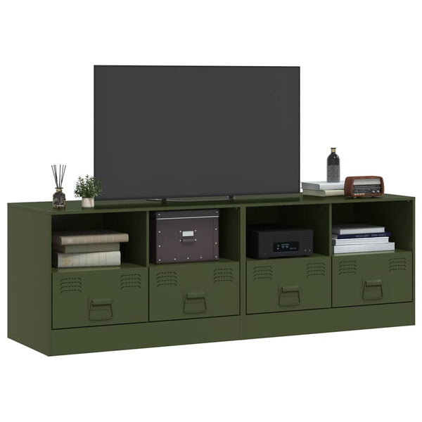 TV-Schränke Olivgrün Stahl 67x39x44cm, 2er-Set
